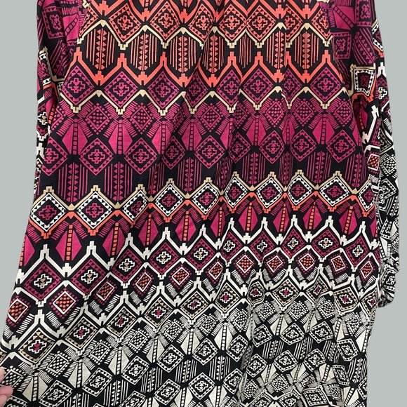 Catherines 2X (22/24) Multicolor Top 3/4 Sleeve Boho - Picture 9 of 12